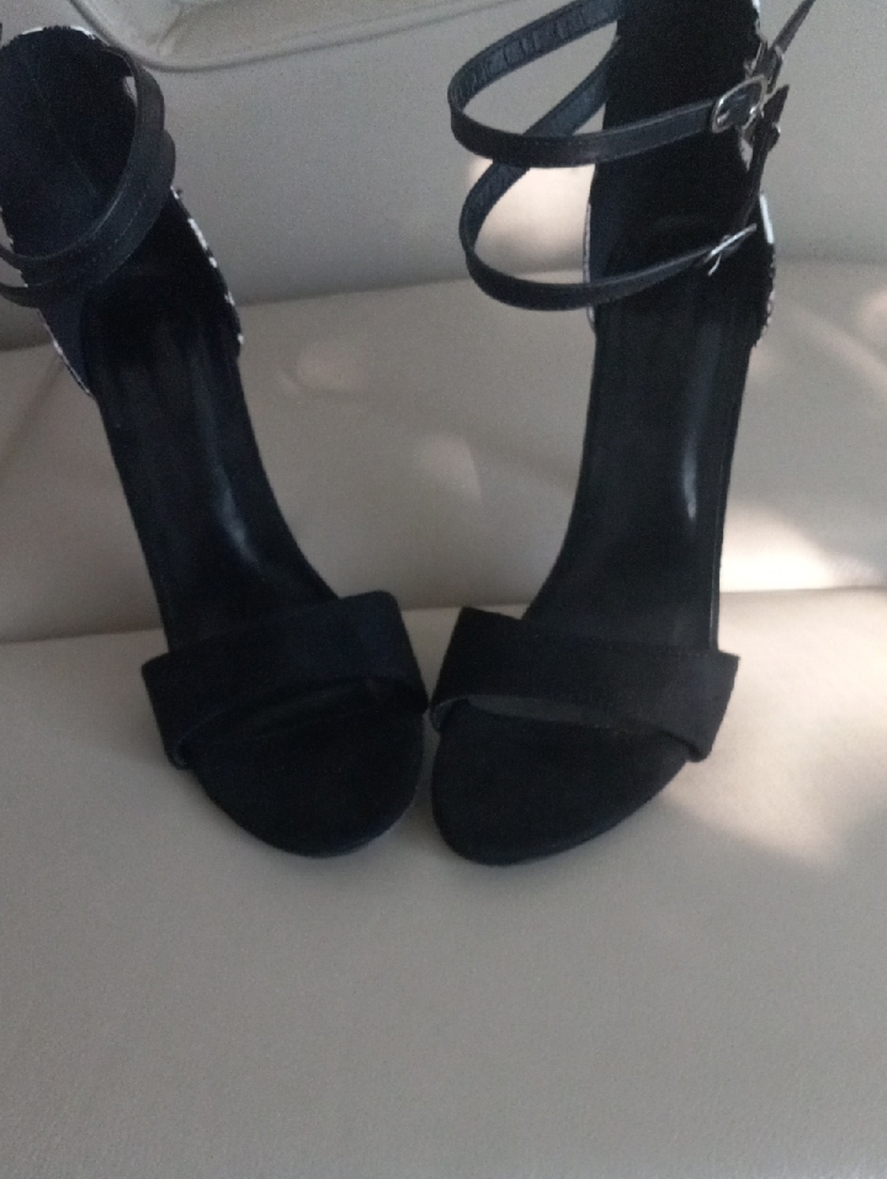 Black Suede & Snake-Print Ankle Strap Heels Size EU/ 40 Elegant & Sexy Heels - Picture 12 of 14